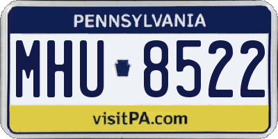 PA license plate MHU8522