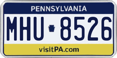 PA license plate MHU8526