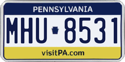 PA license plate MHU8531