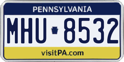 PA license plate MHU8532