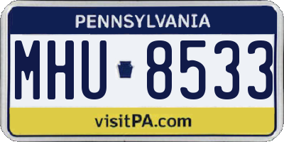 PA license plate MHU8533