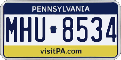 PA license plate MHU8534