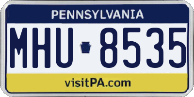 PA license plate MHU8535