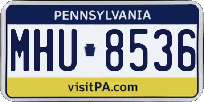 PA license plate MHU8536