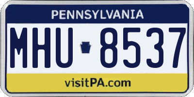 PA license plate MHU8537