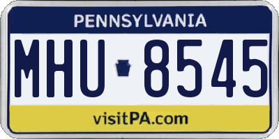 PA license plate MHU8545