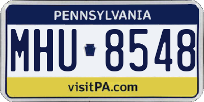 PA license plate MHU8548