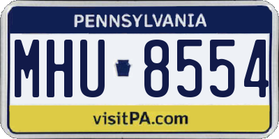 PA license plate MHU8554
