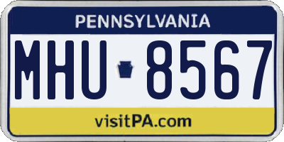 PA license plate MHU8567