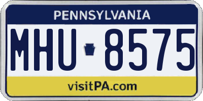 PA license plate MHU8575