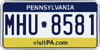 PA license plate MHU8581