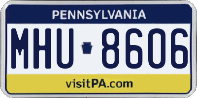 PA license plate MHU8606