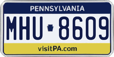 PA license plate MHU8609