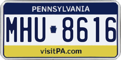 PA license plate MHU8616