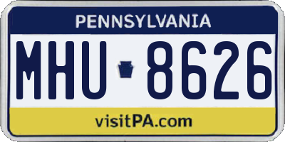 PA license plate MHU8626