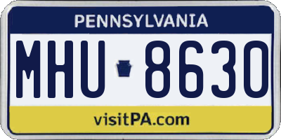 PA license plate MHU8630