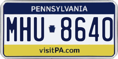 PA license plate MHU8640