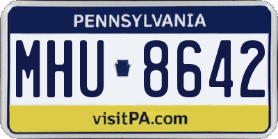 PA license plate MHU8642