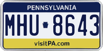 PA license plate MHU8643
