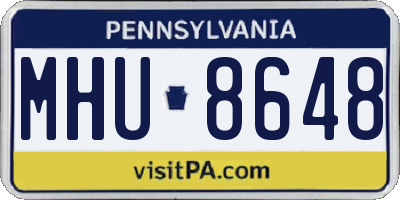PA license plate MHU8648