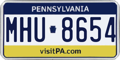 PA license plate MHU8654
