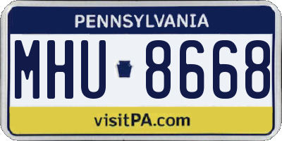 PA license plate MHU8668