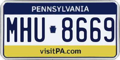 PA license plate MHU8669