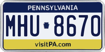 PA license plate MHU8670