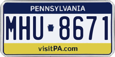 PA license plate MHU8671