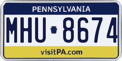 PA license plate MHU8674