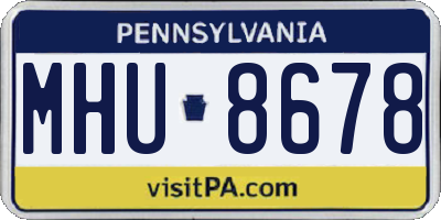 PA license plate MHU8678