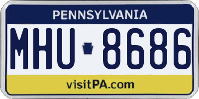 PA license plate MHU8686