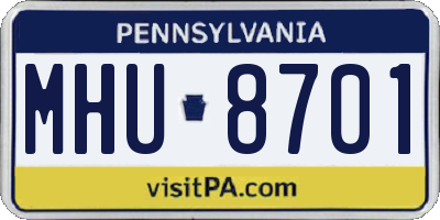 PA license plate MHU8701