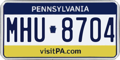 PA license plate MHU8704