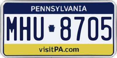 PA license plate MHU8705