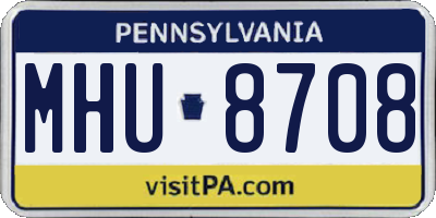 PA license plate MHU8708