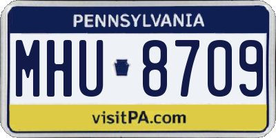 PA license plate MHU8709