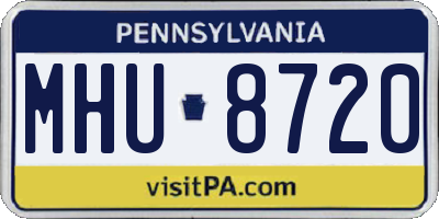 PA license plate MHU8720