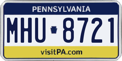 PA license plate MHU8721