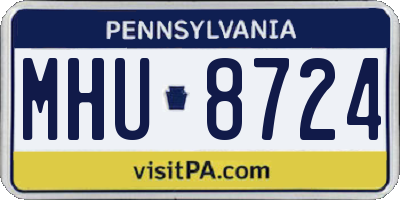 PA license plate MHU8724