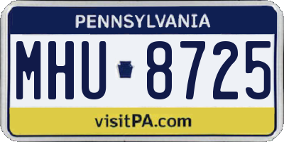 PA license plate MHU8725