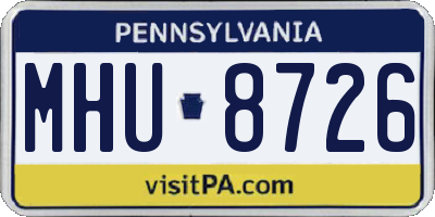 PA license plate MHU8726