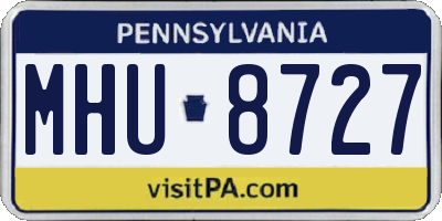 PA license plate MHU8727