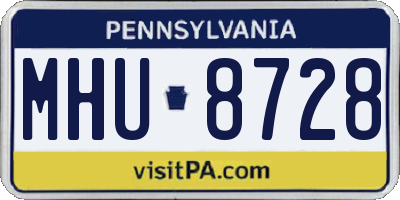 PA license plate MHU8728