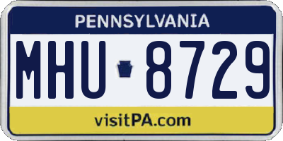 PA license plate MHU8729