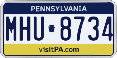 PA license plate MHU8734
