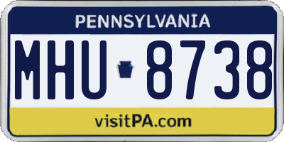 PA license plate MHU8738