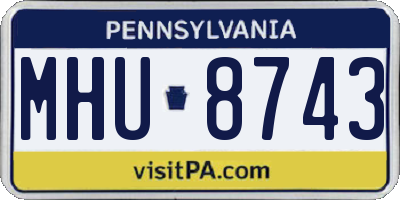 PA license plate MHU8743