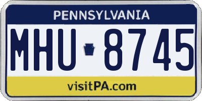 PA license plate MHU8745