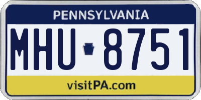 PA license plate MHU8751